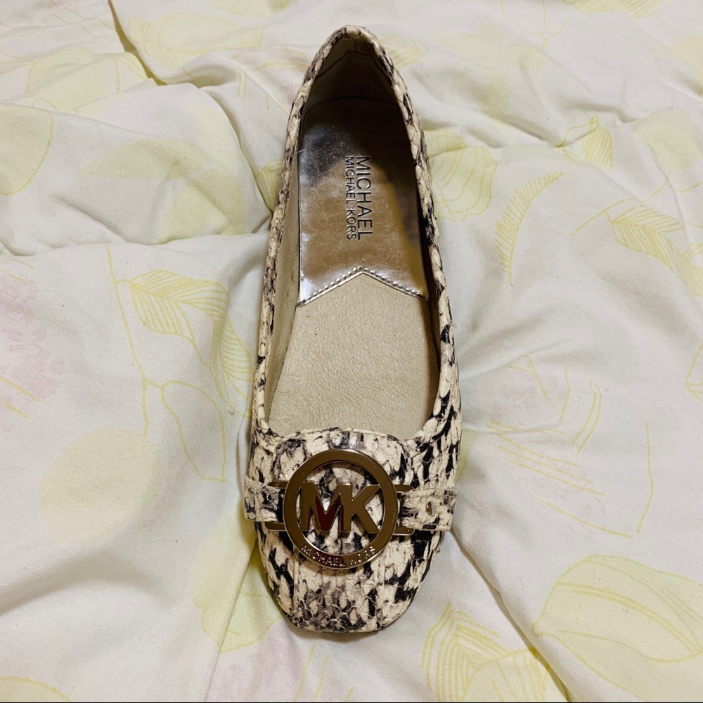 Michael Kors Fulton Moc Flat With Embossed Leather